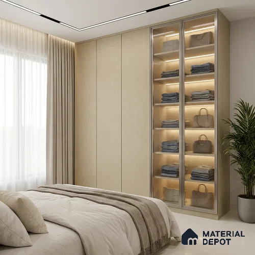 Beige Cane Look LM 20046 8 ft x 4 ft Texture Finish Decorative Laminate - 1 mm | Suitable for TV Unit, Wardrobe, Kitchen Cabinets