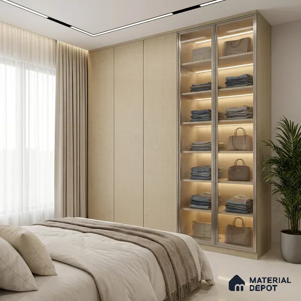 Beige Cane Look LM 20046 8 ft x 4 ft Texture Finish Decorative Laminate - 1 mm | Suitable for TV Unit, Wardrobe, Kitchen Cabinets