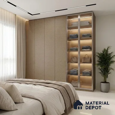 Brown Cane Look LM 20048 8 ft x 4 ft Texture Finish Decorative Laminate - 1 mm | Suitable for TV Unit, Wardrobe, Kitchen Cabinets