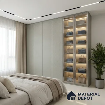 Grey Cane Look LM 20050 8 ft x 4 ft Texture Finish Decorative Laminate - 1 mm | Suitable for TV Unit, Wardrobe, Kitchen Cabinets