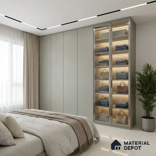 Grey Cane Look LM 20050 8 ft x 4 ft Texture Finish Decorative Laminate - 1 mm | Suitable for TV Unit, Wardrobe, Kitchen Cabinets