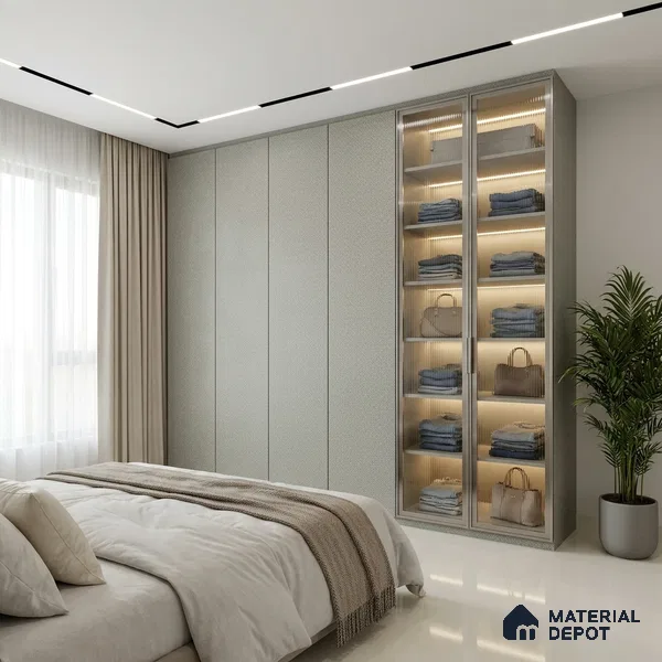 Grey Cane Look LM 20050 8 ft x 4 ft Texture Finish Decorative Laminate - 1 mm | Suitable for TV Unit, Wardrobe, Kitchen Cabinets