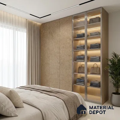 Beige Cane Look LM 20052 8 ft x 4 ft Texture Finish Decorative Laminate - 1 mm | Suitable for TV Unit, Wardrobe, Kitchen Cabinets