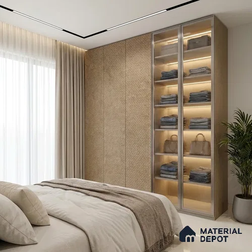 Beige Cane Look LM 20052 8 ft x 4 ft Texture Finish Decorative Laminate - 1 mm | Suitable for TV Unit, Wardrobe, Kitchen Cabinets