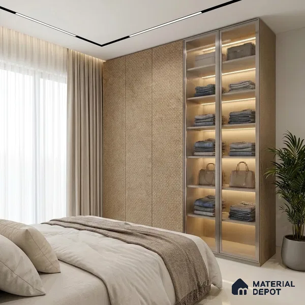 Beige Cane Look LM 20052 8 ft x 4 ft Texture Finish Decorative Laminate - 1 mm | Suitable for TV Unit, Wardrobe, Kitchen Cabinets