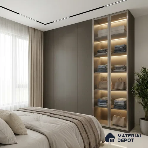 Brown Textured Solid Look LM 20070 8 ft x 4 ft Texture Finish Decorative Laminate - 1 mm | Suitable for TV Unit, Wardrobe, Kitchen Cabinets