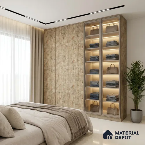 Patterned Look LM 20071 8 ft x 4 ft Texture Finish Decorative Laminate - 1 mm | Suitable for Bedroom, TV Unit, Wardrobe