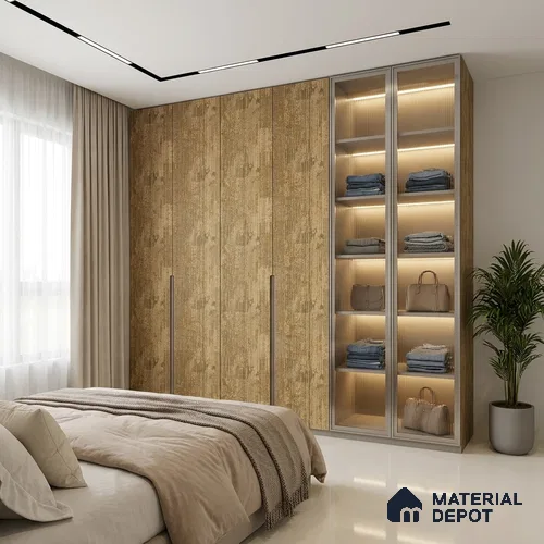 Patterned Look LM 20072 8 ft x 4 ft Texture Finish Decorative Laminate - 1 mm | Suitable for Bedroom, TV Unit, Wardrobe