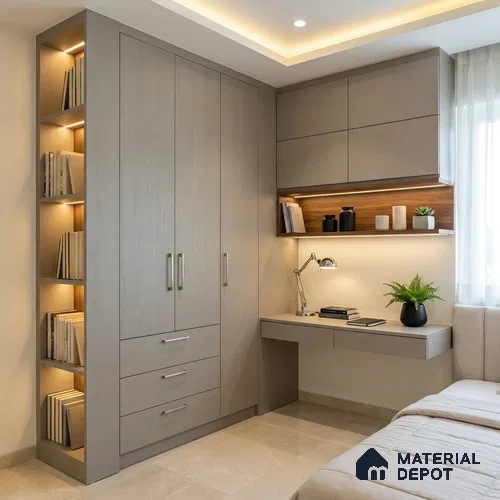 Beige Fabric Look LM 20092 8 ft x 4 ft Texture Finish Decorative Laminate - 1 mm | Suitable for TV Unit, Wardrobe, Kitchen Cabinets
