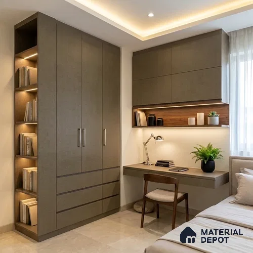 Brown Fabric Look LM 20095 8 ft x 4 ft Texture Finish Decorative Laminate - 1 mm | Suitable for TV Unit, Wardrobe, Kitchen Cabinets
