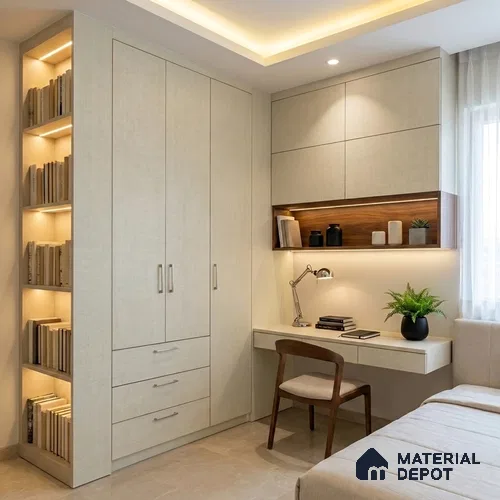 Beige Fabric Look LM 20100 8 ft x 4 ft Texture Finish Decorative Laminate - 1 mm | Suitable for TV Unit, Wardrobe, Kitchen Cabinets