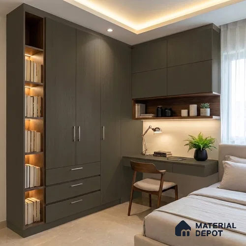 Brown Textured Solid Look LM 20122 8 ft x 4 ft Texture Finish Decorative Laminate - 1 mm | Suitable for TV Unit, Wardrobe, Kitchen Cabinets