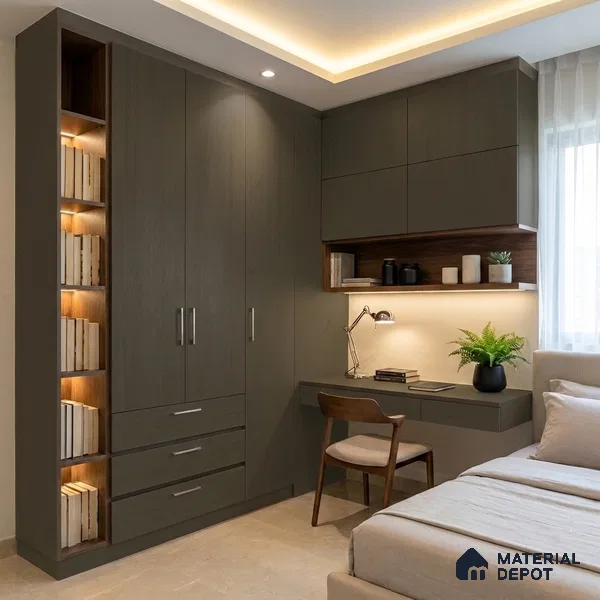 Brown Textured Solid Look LM 20122 8 ft x 4 ft Texture Finish Decorative Laminate - 1 mm | Suitable for TV Unit, Wardrobe, Kitchen Cabinets