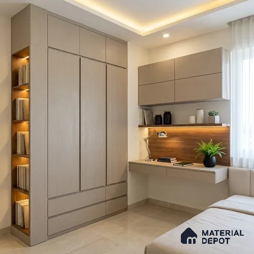 Grey Fabric Look LM 20985 8 ft x 4 ft Texture Finish Decorative Laminate - 1 mm | Suitable for TV Unit, Wardrobe, Kitchen Cabinets