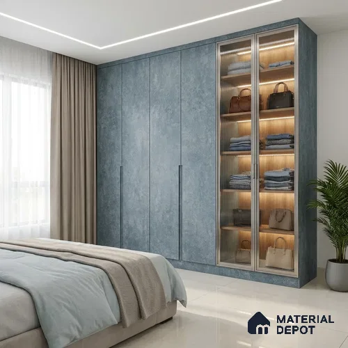Blue Marble Look LM 20991 8 ft x 4 ft Matte Finish Decorative Laminate - 1 mm | Suitable for TV Unit, Wardrobe, Kitchen Cabinets