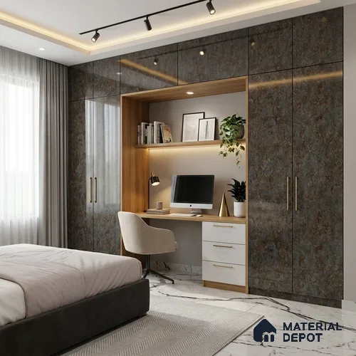 Patterned Look LM 21012 8 ft x 4 ft High Gloss Finish Decorative Laminate - 1 mm | Suitable for Bedroom, TV Unit, Wardrobe