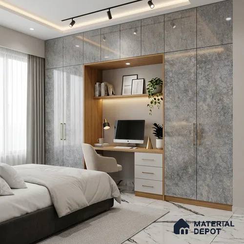 Marble Look LM 21023 8 ft x 4 ft High Gloss Finish Decorative Laminate - 1 mm | Suitable for TV Unit, Wardrobe, Kitchen Cabinets