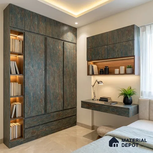 Marble Look LM 21024 8 ft x 4 ft Texture Finish Decorative Laminate - 1 mm | Suitable for TV Unit, Wardrobe, Kitchen Cabinets