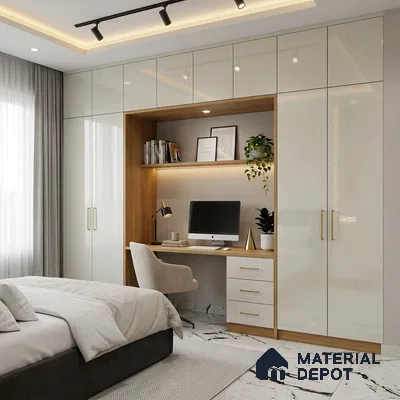 Patterned Look LM 21025 8 ft x 4 ft High Gloss Finish Decorative Laminate - 1 mm | Suitable for Bedroom, TV Unit, Wardrobe