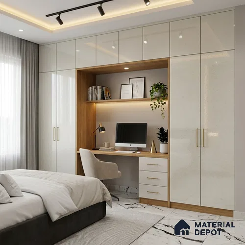 Patterned Look LM 21025 8 ft x 4 ft High Gloss Finish Decorative Laminate - 1 mm | Suitable for Bedroom, TV Unit, Wardrobe