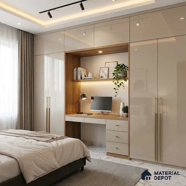 Sunny Sand Solid Colors Look LM 23259 8 ft x 4 ft High Gloss Finish 6H Anti Scratch Acrylic Laminate - 1.5 mm | Suitable for Living Room, Kitchen, Office