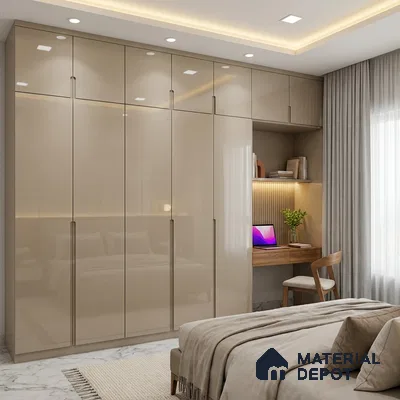 Brown Sparkle Look LM 23260 Milky Way 8 ft x 4 ft High Gloss Finish 6H Anti Scratch Acrylic Laminate - 1.5 mm | Suitable for Kitchen Cabinet, TV Unit, Wardrobe