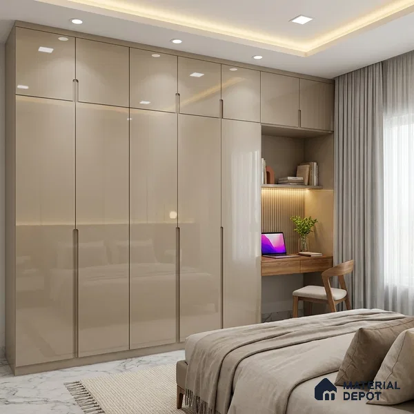 Brown Sparkle Look LM 23260 Milky Way 8 ft x 4 ft High Gloss Finish 6H Anti Scratch Acrylic Laminate - 1.5 mm | Suitable for Kitchen Cabinet, TV Unit, Wardrobe