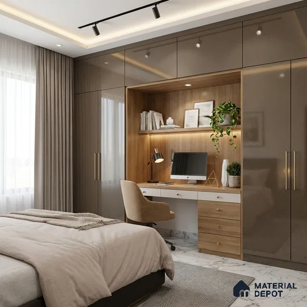 Brown Sparkle Look LM 23267 Valley Flower 8 ft x 4 ft High Gloss Finish 6H Anti Scratch Acrylic Laminate - 1.5 mm | Suitable for Kitchen Cabinet, TV Unit, Wardrobe