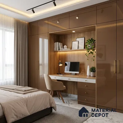 Rustic Earth Solid Colors Look LM 23269 8 ft x 4 ft High Gloss Finish 6H Anti Scratch Acrylic Laminate - 1.5 mm | Suitable for Living Room, Kitchen, Office