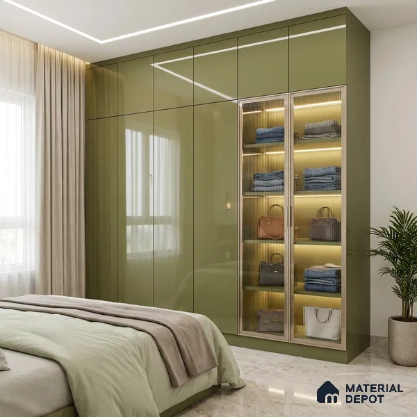 Grey Sparkle Look LM 23276 Mountain Mist 8 ft x 4 ft High Gloss Finish 6H Anti Scratch Acrylic Laminate - 1.5 mm | Suitable for Kitchen Cabinet, TV Unit, Wardrobe