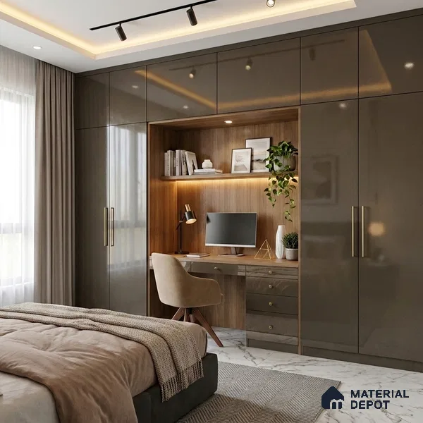 Grey Sparkle Look LM 23278 Crusade 8 ft x 4 ft High Gloss Finish 6H Anti Scratch Acrylic Laminate - 1.5 mm | Suitable for Kitchen Cabinet, TV Unit, Wardrobe