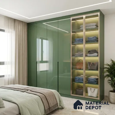 Valley Mist Solid Colors Look LM 23307 8 ft x 4 ft High Gloss Finish 6H Anti Scratch Acrylic Laminate - 1.5 mm | Suitable for Living Room, Kitchen, Office