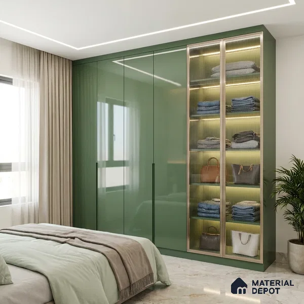 Valley Mist Solid Colors Look LM 23307 8 ft x 4 ft High Gloss Finish 6H Anti Scratch Acrylic Laminate - 1.5 mm | Suitable for Living Room, Kitchen, Office