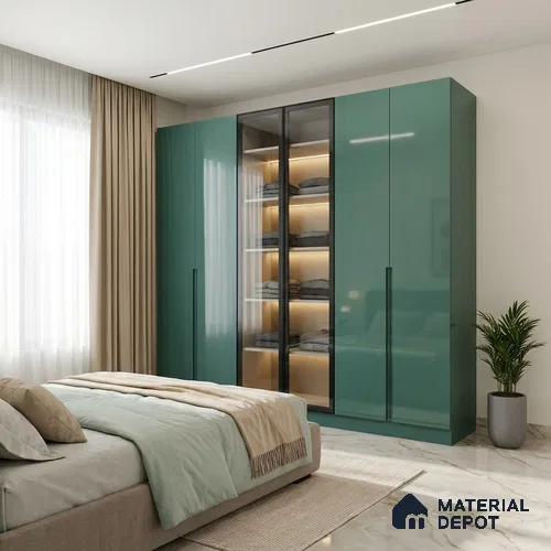 Blue Sparkle Look LM 23310 Aqua Shower 8 ft x 4 ft High Gloss Finish 6H Anti Scratch Acrylic Laminate - 1.5 mm | Suitable for Kitchen Cabinet, TV Unit, Wardrobe