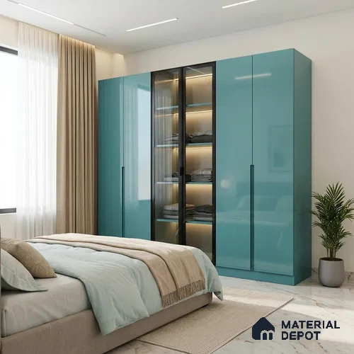 Glacial Lake Solid Colors Look LM 23313 8 ft x 4 ft High Gloss Finish 6H Anti Scratch Acrylic Laminate - 1.5 mm | Suitable for Living Room, Kitchen, Office