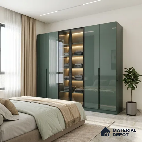 Cool Blue Solid Colors Look LM 23321 8 ft x 4 ft High Gloss Finish 6H Anti Scratch Acrylic Laminate - 1.5 mm | Suitable for Living Room, Kitchen, Office
