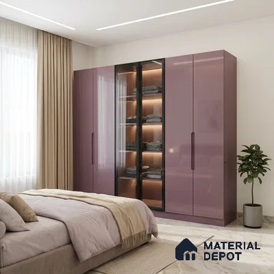 Purple Sparkle Look LM 23326 Misty Purple 8 ft x 4 ft High Gloss Finish 6H Anti Scratch Acrylic Laminate - 1.5 mm | Suitable for Kitchen Cabinet, TV Unit, Wardrobe