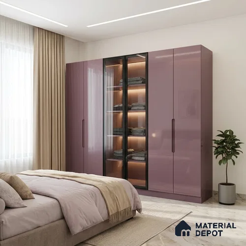 Purple Sparkle Look LM 23326 Misty Purple 8 ft x 4 ft High Gloss Finish 6H Anti Scratch Acrylic Laminate - 1.5 mm | Suitable for Kitchen Cabinet, TV Unit, Wardrobe
