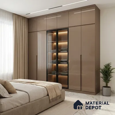 Pink Sparkle Look LM 23330 Pink Mist 8 ft x 4 ft High Gloss Finish 6H Anti Scratch Acrylic Laminate - 1.5 mm | Suitable for Kitchen Cabinet, TV Unit, Wardrobe
