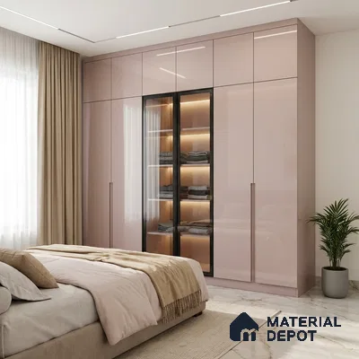 Pink Sparkle Look LM 23331 Baby Orchid 8 ft x 4 ft High Gloss Finish 6H Anti Scratch Acrylic Laminate - 1.5 mm | Suitable for Kitchen Cabinet, TV Unit, Wardrobe