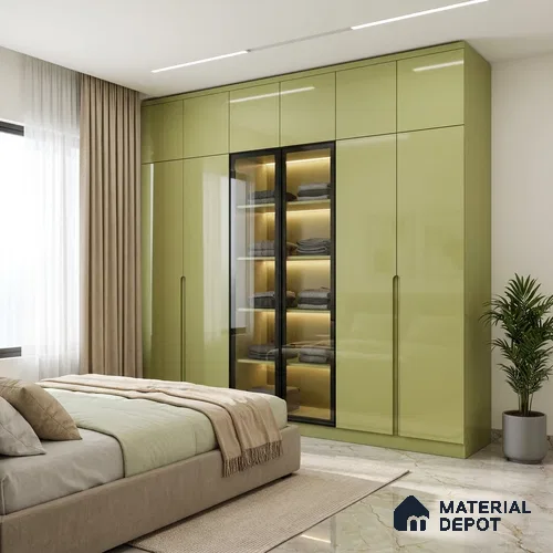 Empire Yellow Solid Colors Look LM 23335 8 ft x 4 ft High Gloss Finish 6H Anti Scratch Acrylic Laminate - 1.5 mm | Suitable for Living Room, Kitchen, Office