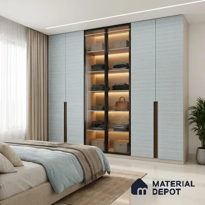 Blue Digital, Fabric Look LM 23622 8 ft x 4 ft Texture Finish Decorative Laminate - 1 mm | Suitable for TV Unit, Wardrobe, Kitchen Cabinets