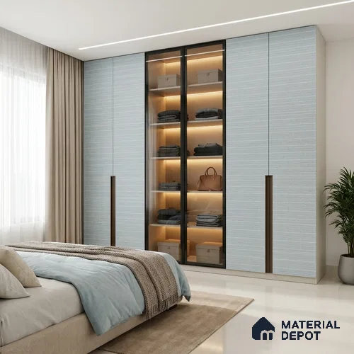 Blue Digital, Fabric Look LM 23622 8 ft x 4 ft Texture Finish Decorative Laminate - 1 mm | Suitable for TV Unit, Wardrobe, Kitchen Cabinets