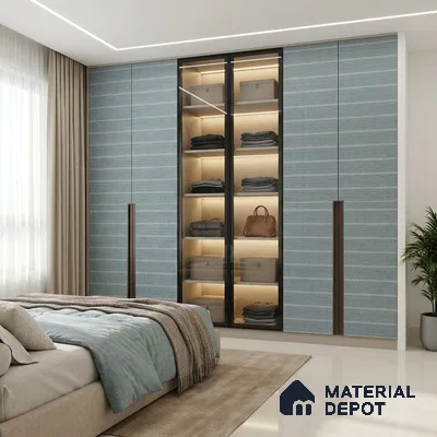 Blue Digital, Fabric Look LM 23623 8 ft x 4 ft Texture Finish Decorative Laminate - 1 mm | Suitable for TV Unit, Wardrobe, Kitchen Cabinets