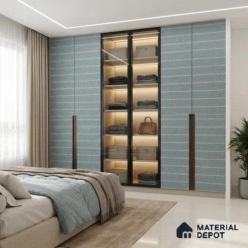 Blue Digital, Fabric Look LM 23623 8 ft x 4 ft Texture Finish Decorative Laminate - 1 mm | Suitable for TV Unit, Wardrobe, Kitchen Cabinets