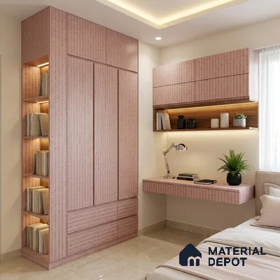 Pink Digital, Fabric Look LM 23624 8 ft x 4 ft Texture Finish Decorative Laminate - 1 mm | Suitable for TV Unit, Wardrobe, Kitchen Cabinets