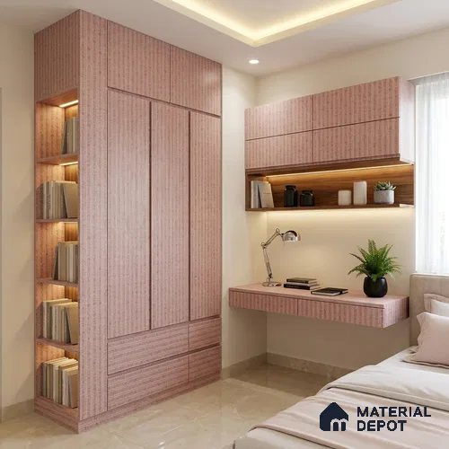 Pink Digital, Fabric Look LM 23624 8 ft x 4 ft Texture Finish Decorative Laminate - 1 mm | Suitable for TV Unit, Wardrobe, Kitchen Cabinets