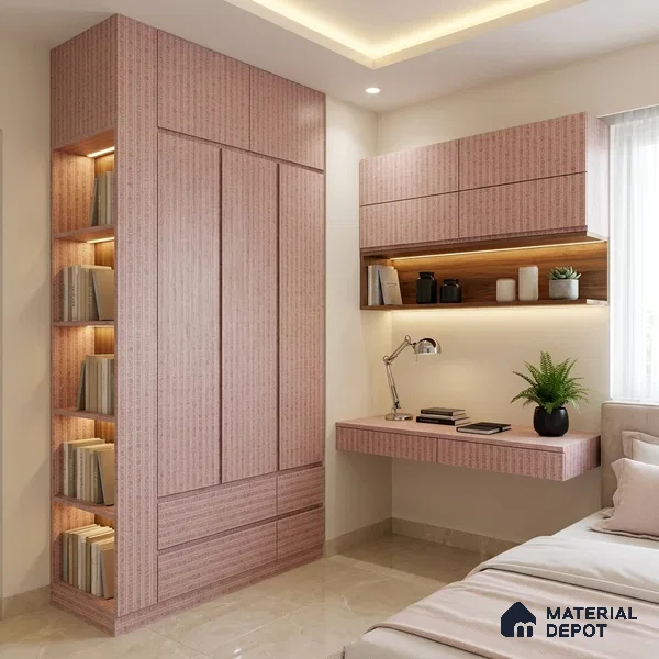 Pink Digital, Fabric Look LM 23624 8 ft x 4 ft Texture Finish Decorative Laminate - 1 mm | Suitable for TV Unit, Wardrobe, Kitchen Cabinets