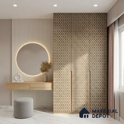 Brown Digital, Fabric Look LM 23626 8 ft x 4 ft Texture Finish Decorative Laminate - 1 mm | Suitable for TV Unit, Wardrobe, Kitchen Cabinets