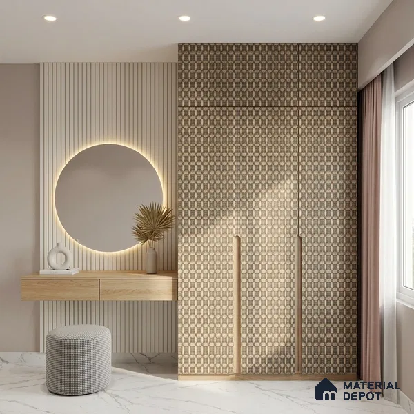 Brown Digital, Fabric Look LM 23626 8 ft x 4 ft Texture Finish Decorative Laminate - 1 mm | Suitable for TV Unit, Wardrobe, Kitchen Cabinets